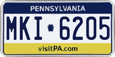 PA license plate MKI6205