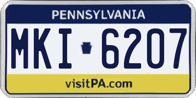 PA license plate MKI6207