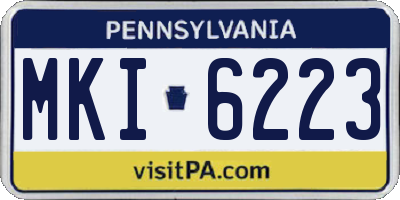 PA license plate MKI6223