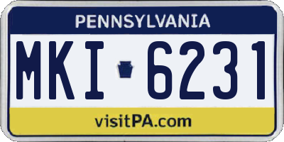 PA license plate MKI6231
