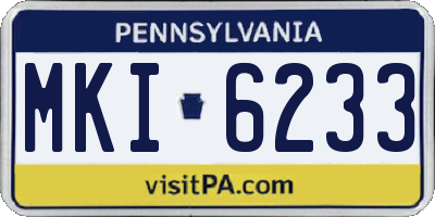 PA license plate MKI6233