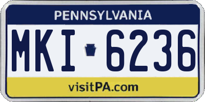 PA license plate MKI6236
