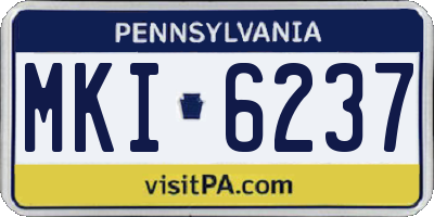 PA license plate MKI6237