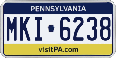 PA license plate MKI6238