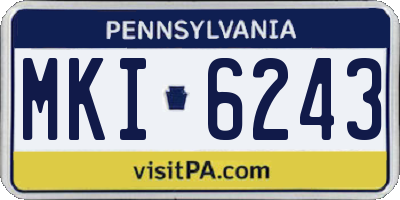 PA license plate MKI6243