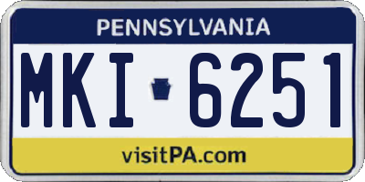 PA license plate MKI6251