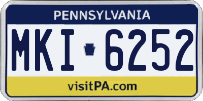 PA license plate MKI6252