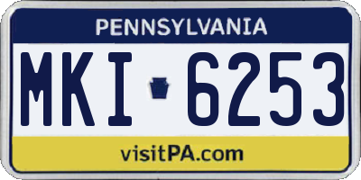 PA license plate MKI6253