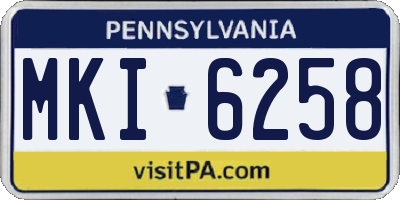 PA license plate MKI6258