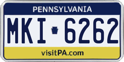 PA license plate MKI6262