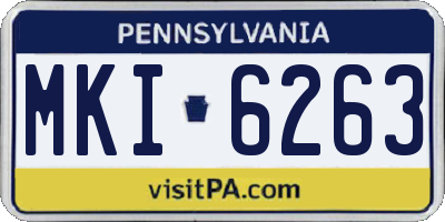 PA license plate MKI6263
