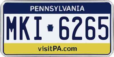 PA license plate MKI6265