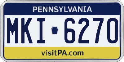 PA license plate MKI6270