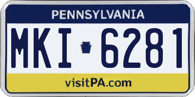 PA license plate MKI6281