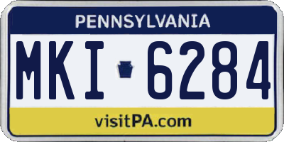 PA license plate MKI6284
