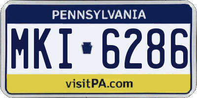PA license plate MKI6286