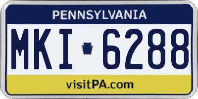 PA license plate MKI6288