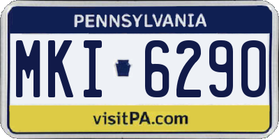 PA license plate MKI6290