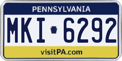 PA license plate MKI6292