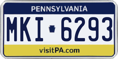 PA license plate MKI6293