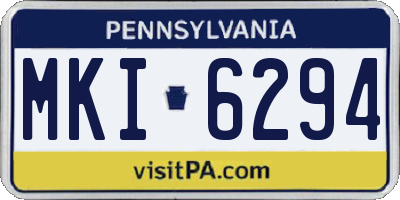PA license plate MKI6294