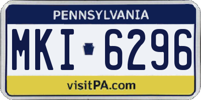 PA license plate MKI6296