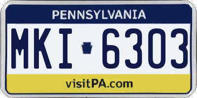 PA license plate MKI6303
