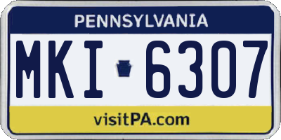 PA license plate MKI6307