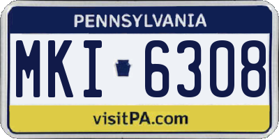 PA license plate MKI6308