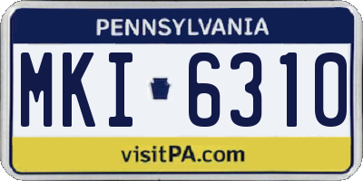 PA license plate MKI6310