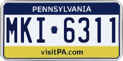 PA license plate MKI6311