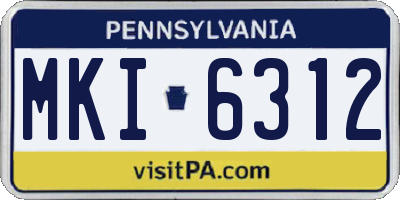 PA license plate MKI6312