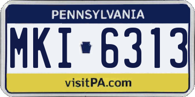 PA license plate MKI6313