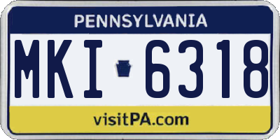 PA license plate MKI6318