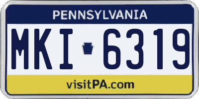 PA license plate MKI6319