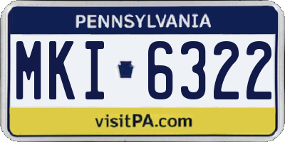 PA license plate MKI6322
