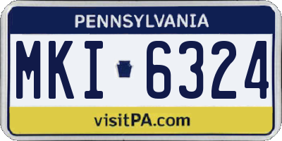 PA license plate MKI6324