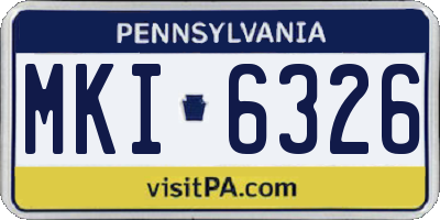 PA license plate MKI6326