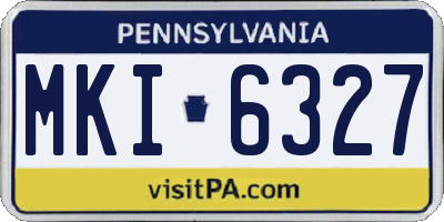 PA license plate MKI6327