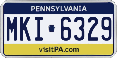 PA license plate MKI6329