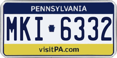 PA license plate MKI6332