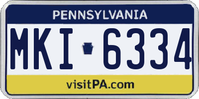 PA license plate MKI6334