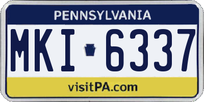 PA license plate MKI6337