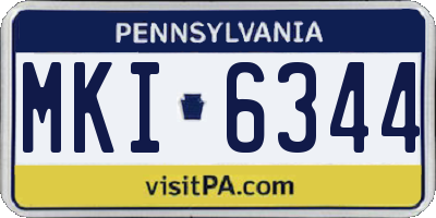 PA license plate MKI6344