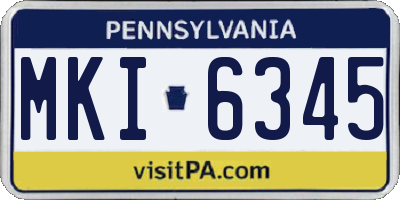 PA license plate MKI6345
