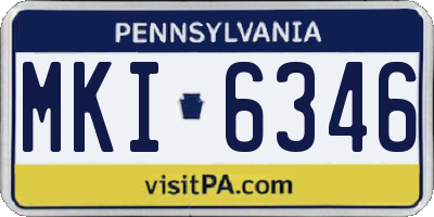PA license plate MKI6346