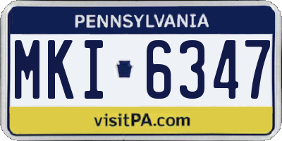 PA license plate MKI6347