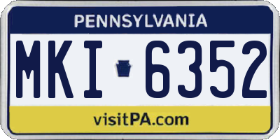 PA license plate MKI6352