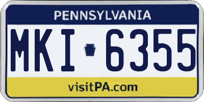 PA license plate MKI6355