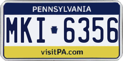 PA license plate MKI6356
